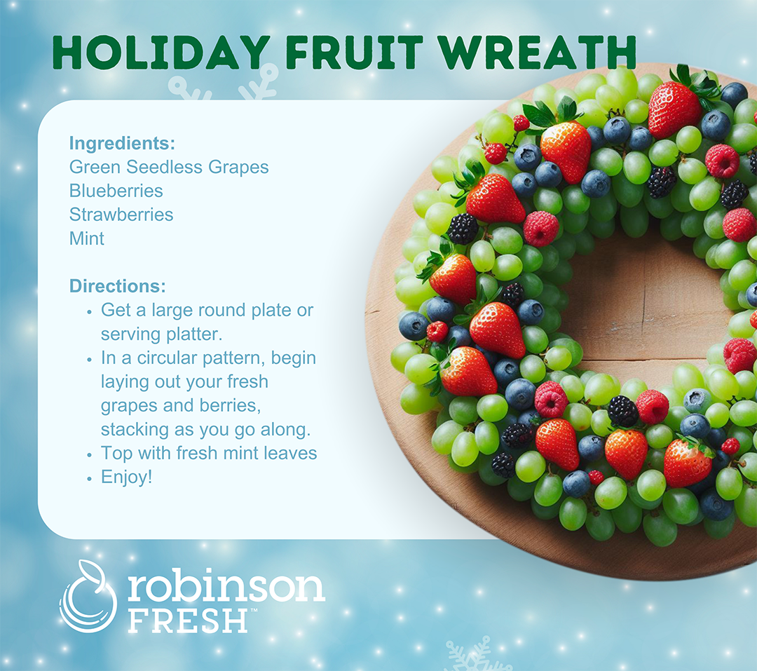 Recipe for a holiday fruit wreath