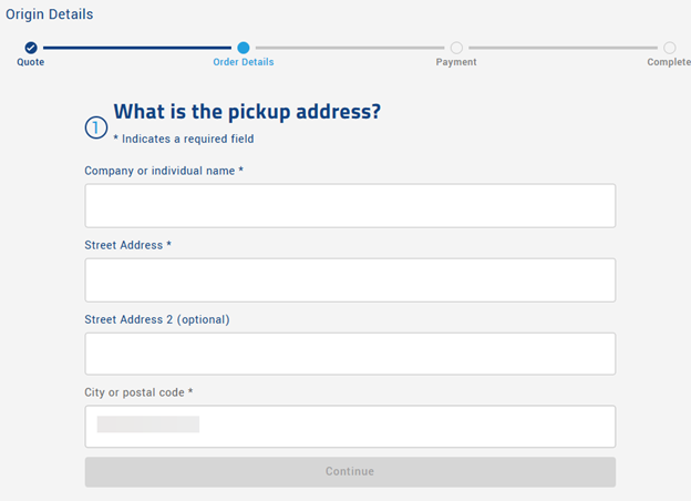 Step 12: Pickup address