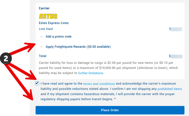 Step 18: Apply Freight Rewards