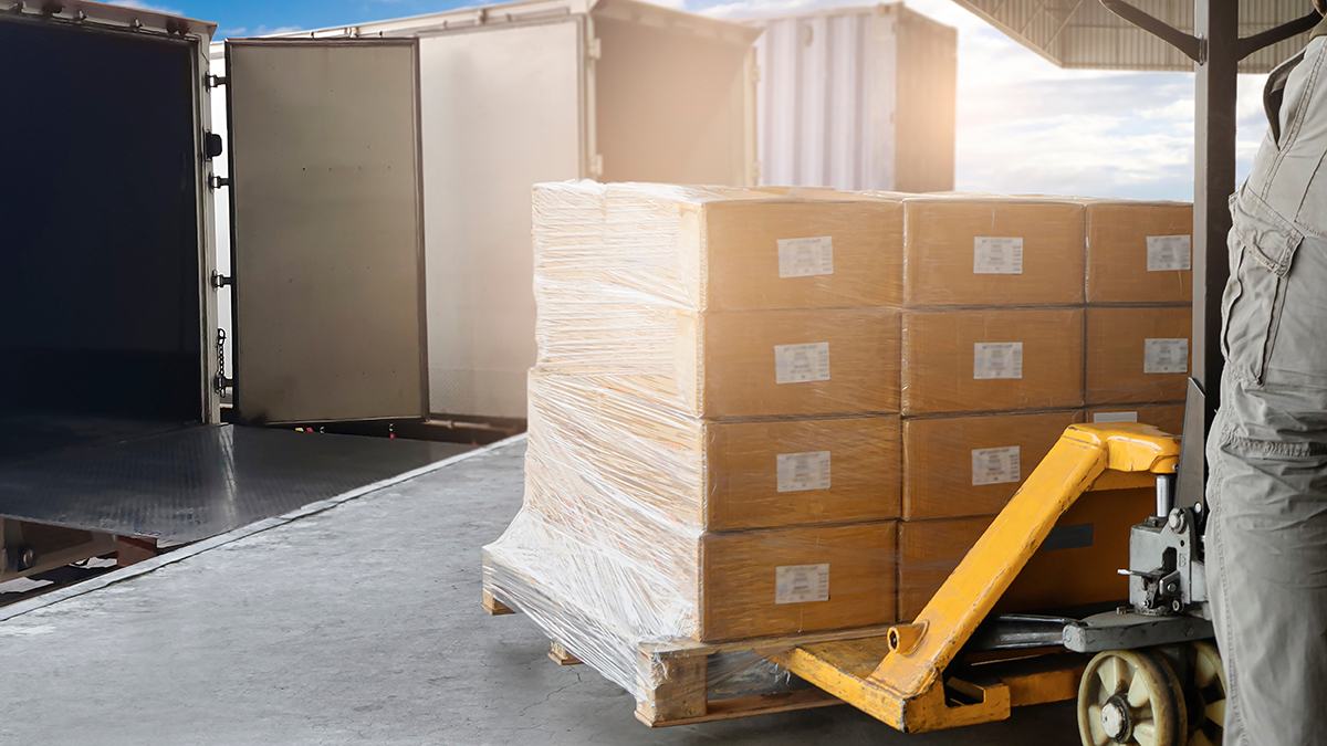LTL pallet on warehouse dock