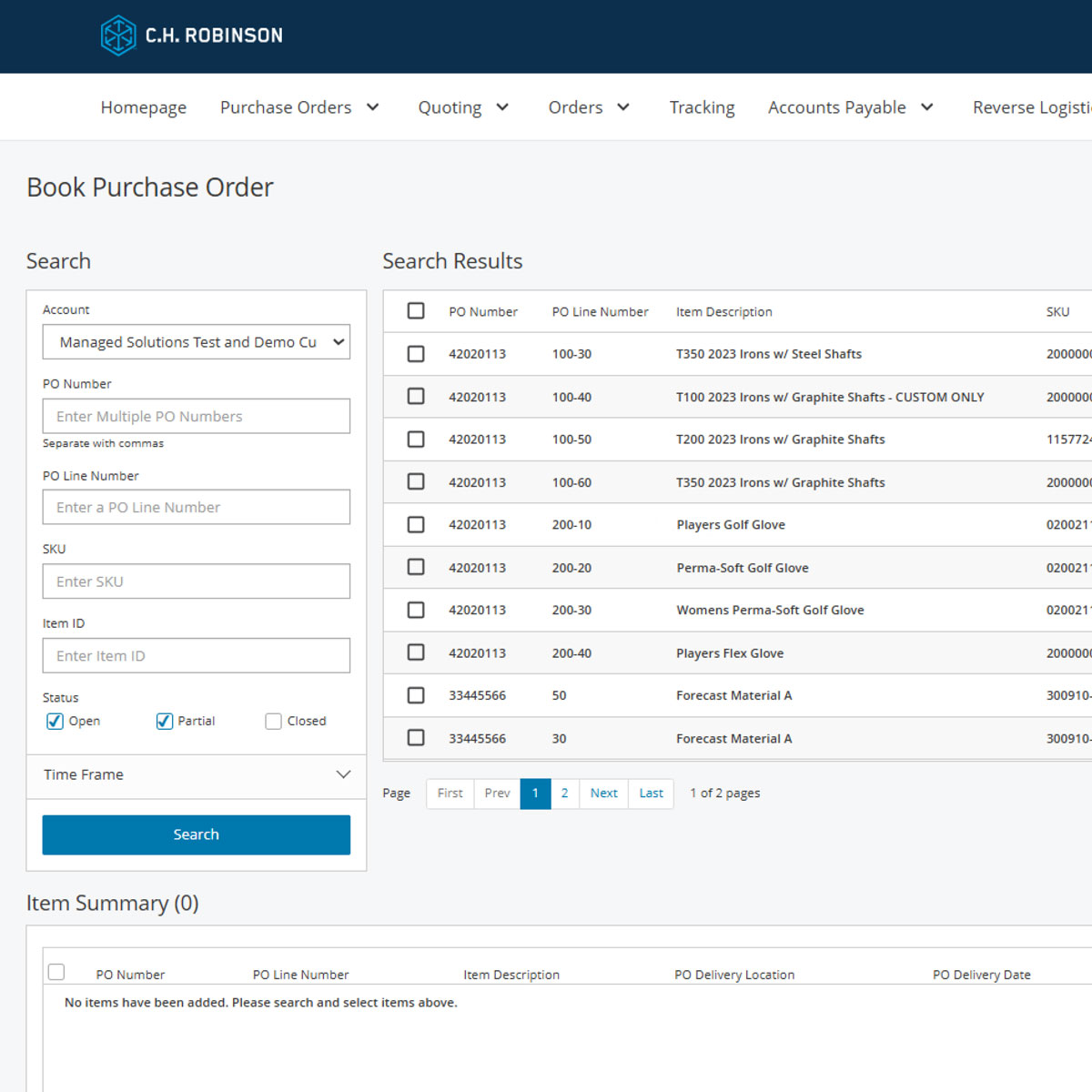 PO Management product demo | C.H. Robinson